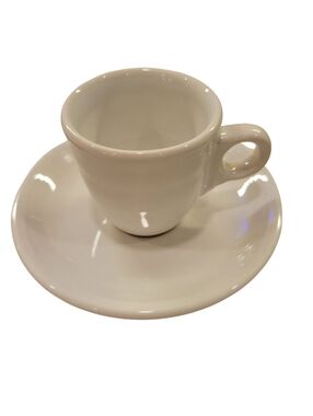 Fiesta® White Demitasse Cup & Saucer Set Espresso Fiestaware HLC USA Classic
